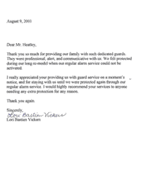 vickers testimonial